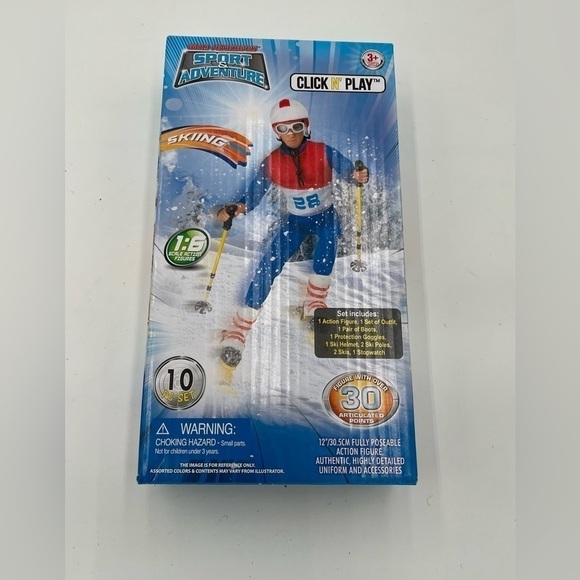 Click N' Play Sports and Adventure Skiing 12" Inch Action Figure Play Set With A - Picture 3 of 8